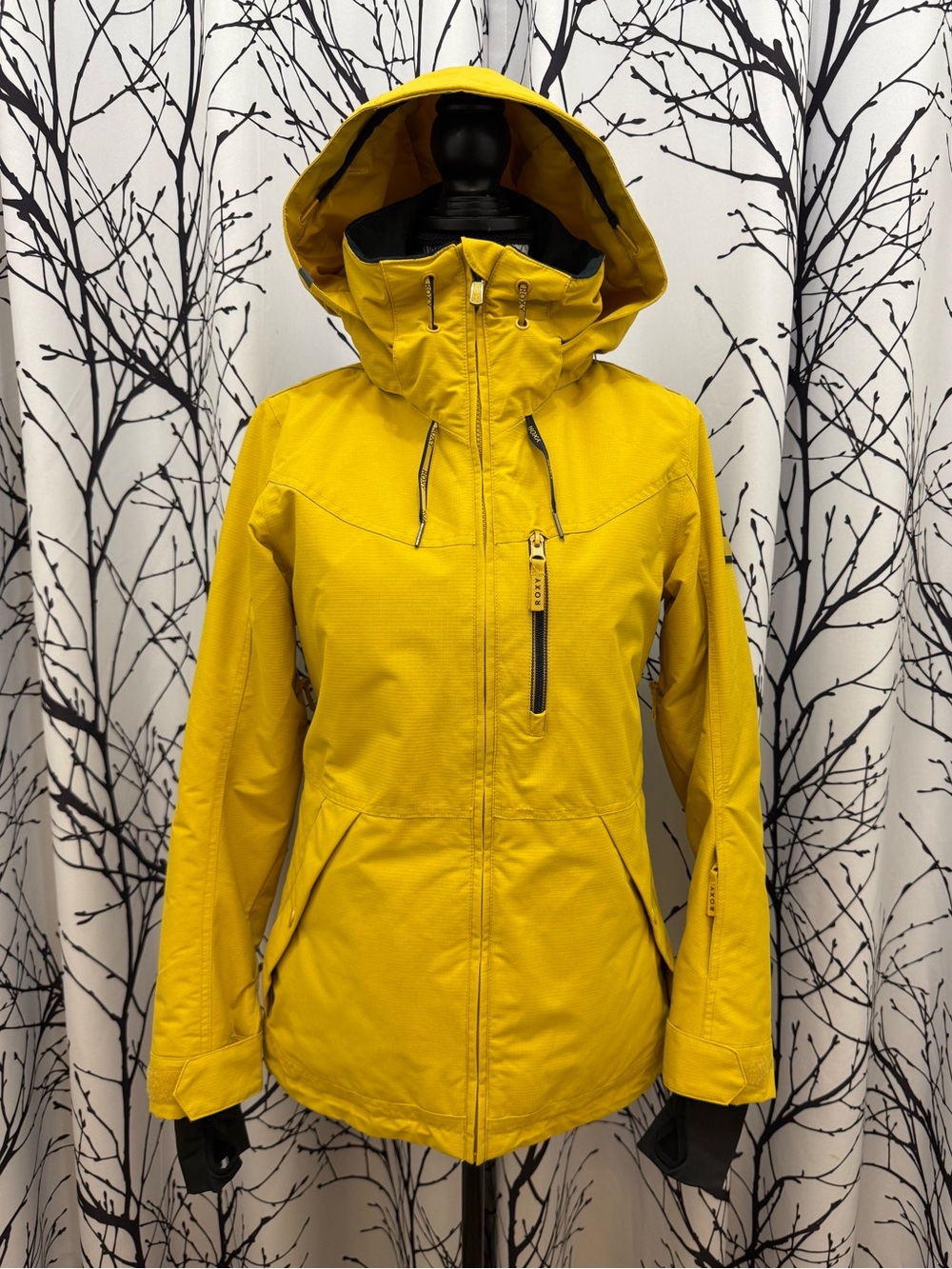 Roxy Jacket Yellow Ski DryFlight 10K Hooded Insulated Pockets